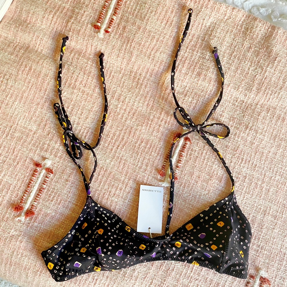 Ulla Johnson Zeina Bikini Top Navy - Small